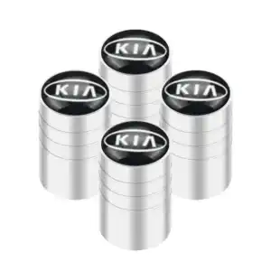 4pcs Car Wheel Tire Valve Caps Dust Accessories For KIA Sportage Rio Ceed Picanto K5 K9 Sorento auto Accessories styling - Style 1-Kia Silver